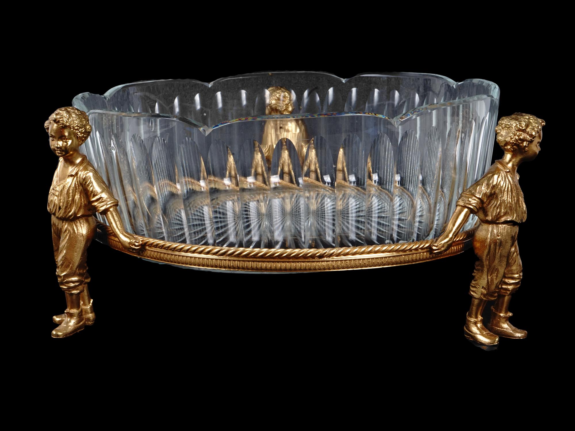 BACCARAT GILT BRONZE AND CRYSTAL CENTERPIECE BOWL PIC-2